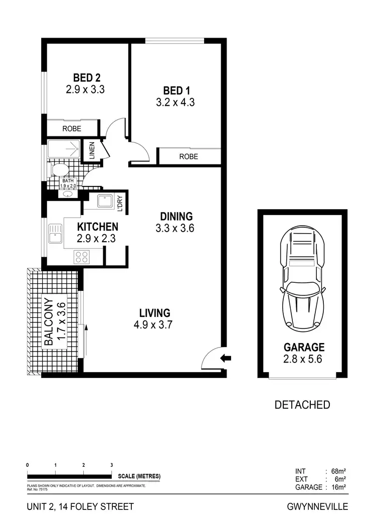 Floorplan of Homely unit listing, 2/14 Foley Street, Gwynneville NSW 2500