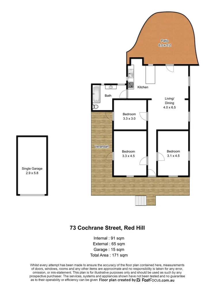 Floorplan of Homely house listing, 73 Cochrane Street, Red Hill QLD 4059