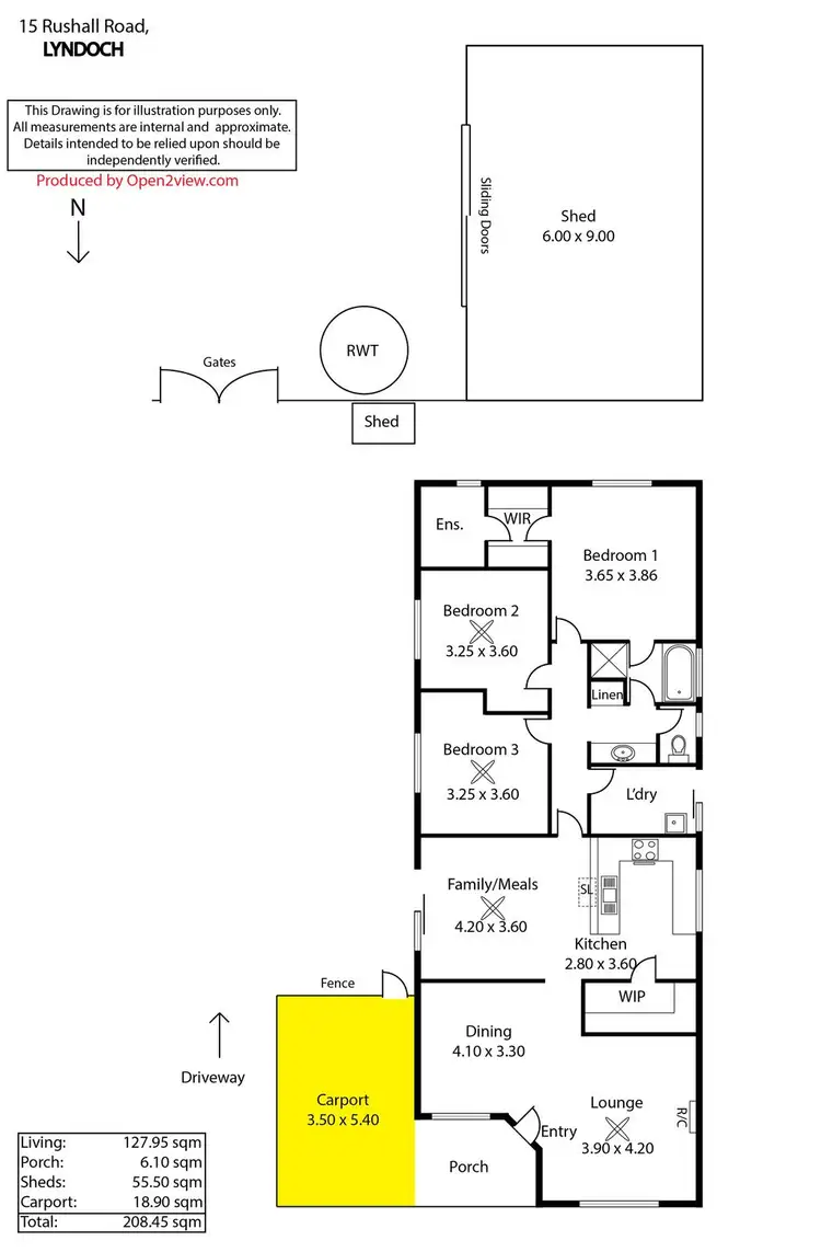 Floorplan of Homely house listing, 15 Rushall Road, Lyndoch SA 5351