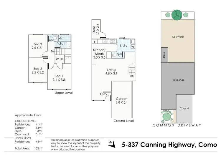 Floorplan of Homely townhouse listing, 5/337 Canning Highway, Como WA 6152