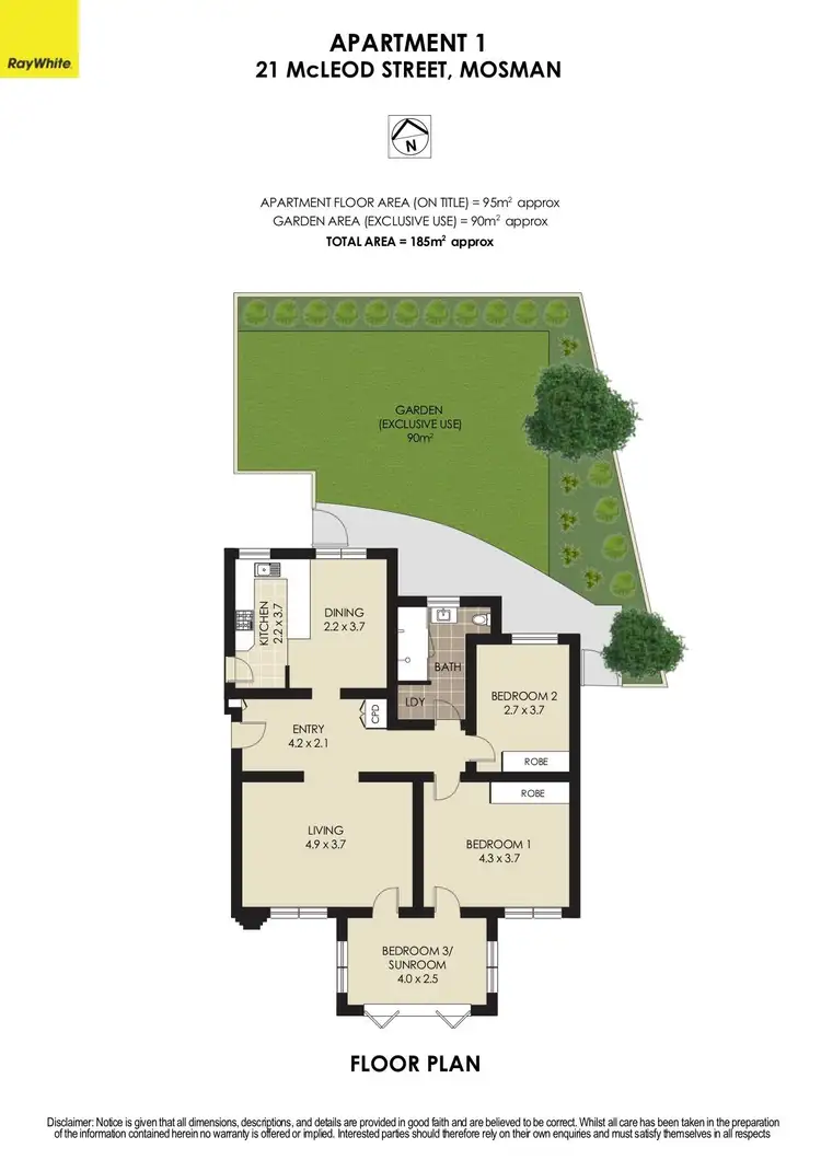 Floorplan of Homely apartment listing, 1/21 Mcleod Street, Mosman NSW 2088
