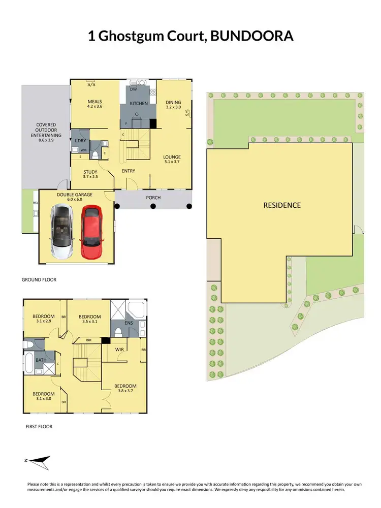 Floorplan of Homely house listing, 1 Ghostgum Court, Bundoora VIC 3083
