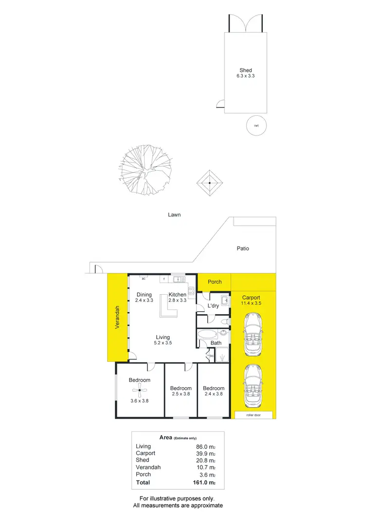Floorplan of Homely house listing, 8 Teak Street, Campbelltown SA 5074