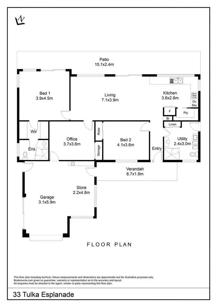Floorplan of Homely house listing, 33 Tulka Esplanade, Tulka SA 5607