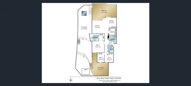 Floorplan of Homely apartment listing, 26/1 Riverside Road, East Fremantle WA 6158