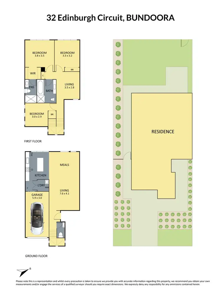 Floorplan of Homely townhouse listing, 32 Edinburgh Circuit, Bundoora VIC 3083