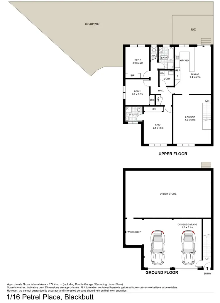 Floorplan of Homely semi-detached listing, 1/16 Petrel Place, Blackbutt NSW 2529