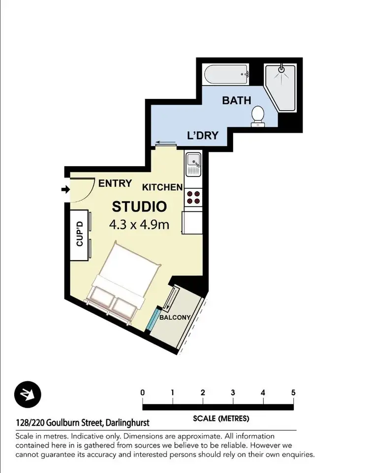 Floorplan of Homely apartment listing, 128/220 Goulburn Street, Darlinghurst NSW 2010