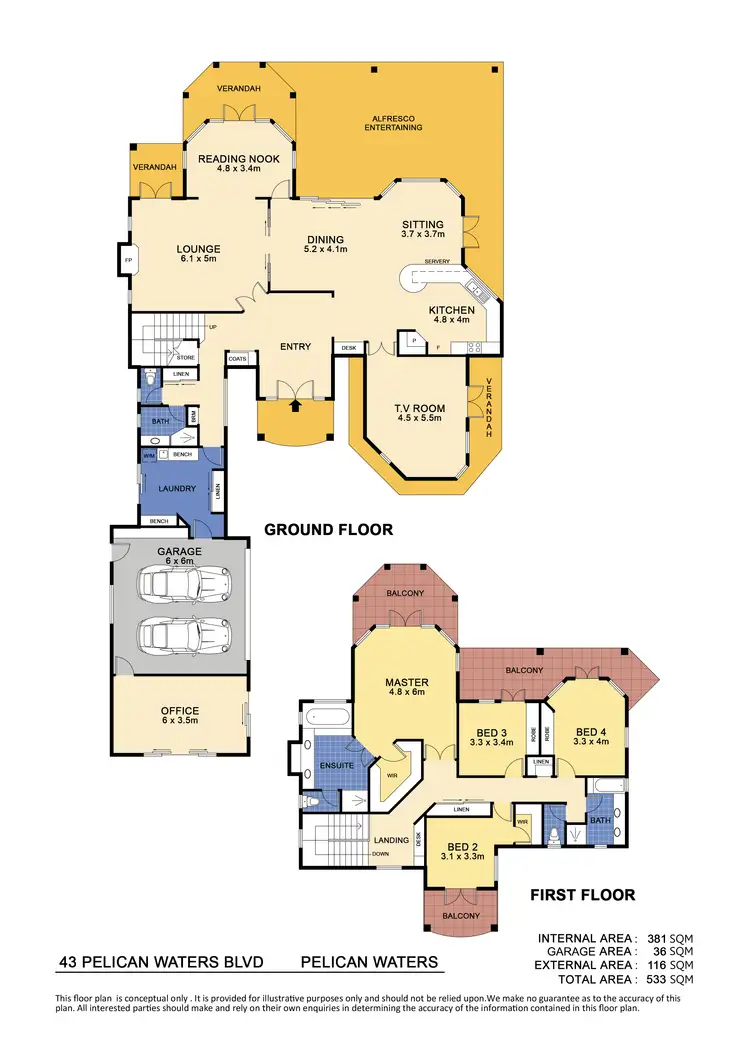 Floorplan of Homely house listing, 43 Pelican Waters Boulevard, Pelican Waters QLD 4551