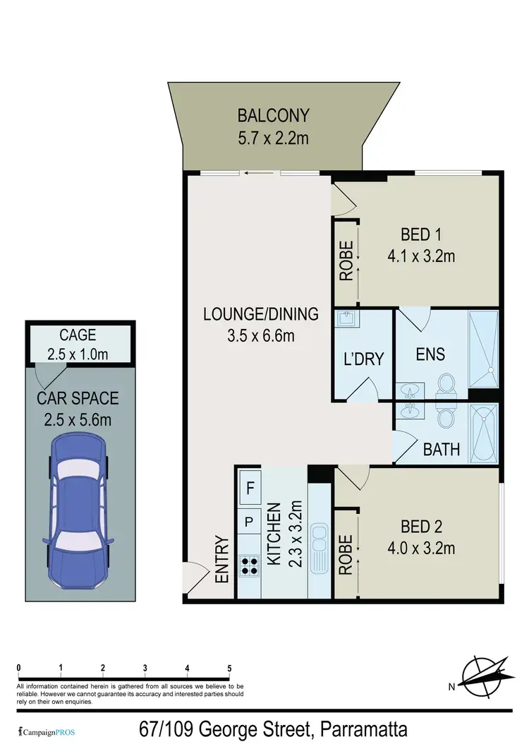 Floorplan of Homely unit listing, 67/109-113 George Street, Parramatta NSW 2150