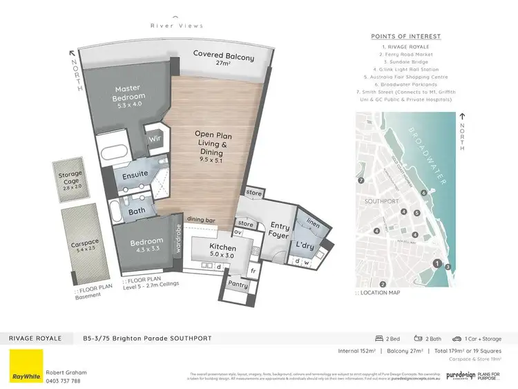 Floorplan of Homely apartment listing, B5-3/75 Brighton Parade, Southport QLD 4215
