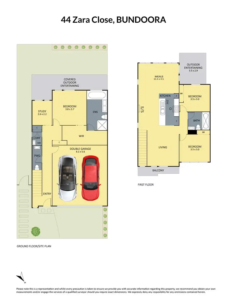Floorplan of Homely house listing, 44 Zara Close, Bundoora VIC 3083