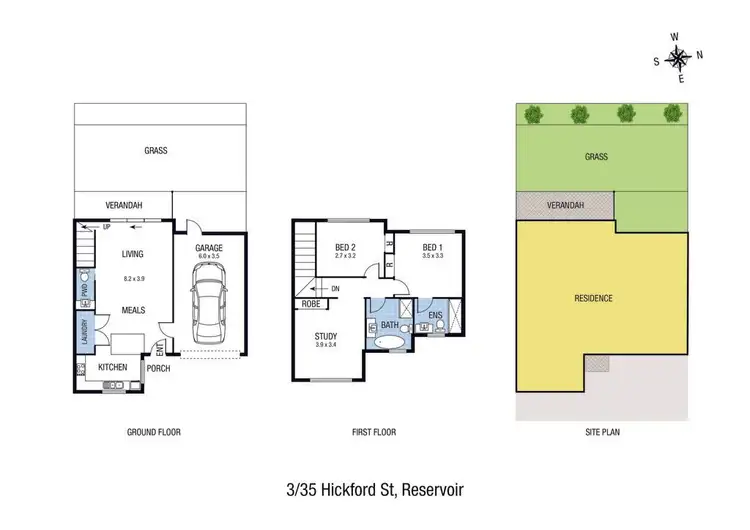 Floorplan of Homely townhouse listing, 3/35 Hickford Street, Reservoir VIC 3073