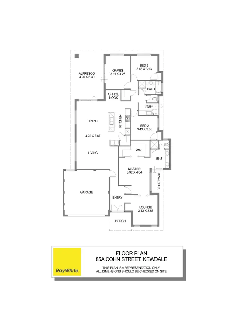 Floorplan of Homely house listing, 85A Cohn Street, Kewdale WA 6105