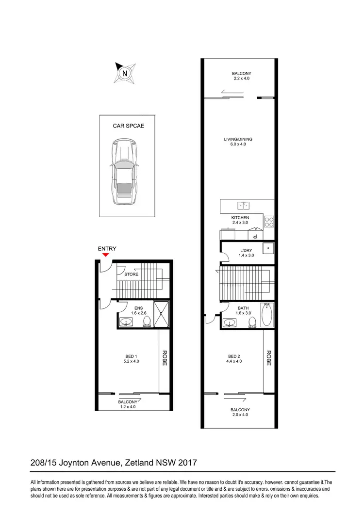 Floorplan of Homely apartment listing, 208C/15 Joynton Avenue, Zetland NSW 2017