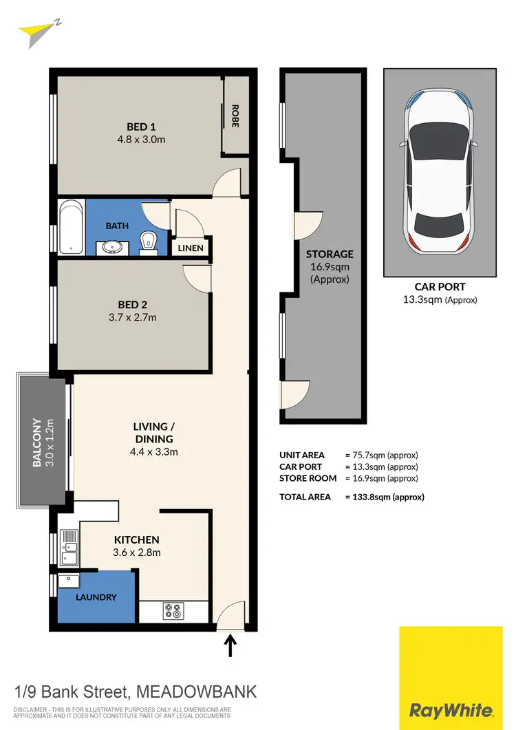 Floorplan of Homely unit listing, 1/9 Bank Street, Meadowbank NSW 2114