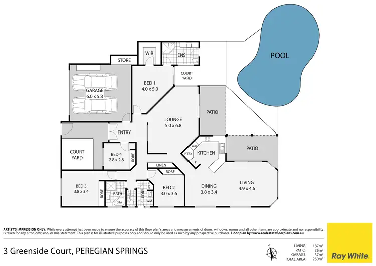 Floorplan of Homely house listing, 3 Greenside Court, Peregian Springs QLD 4573