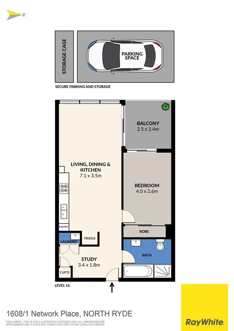 Floorplan of Homely unit listing, 1608/1 Network Place, North Ryde NSW 2113