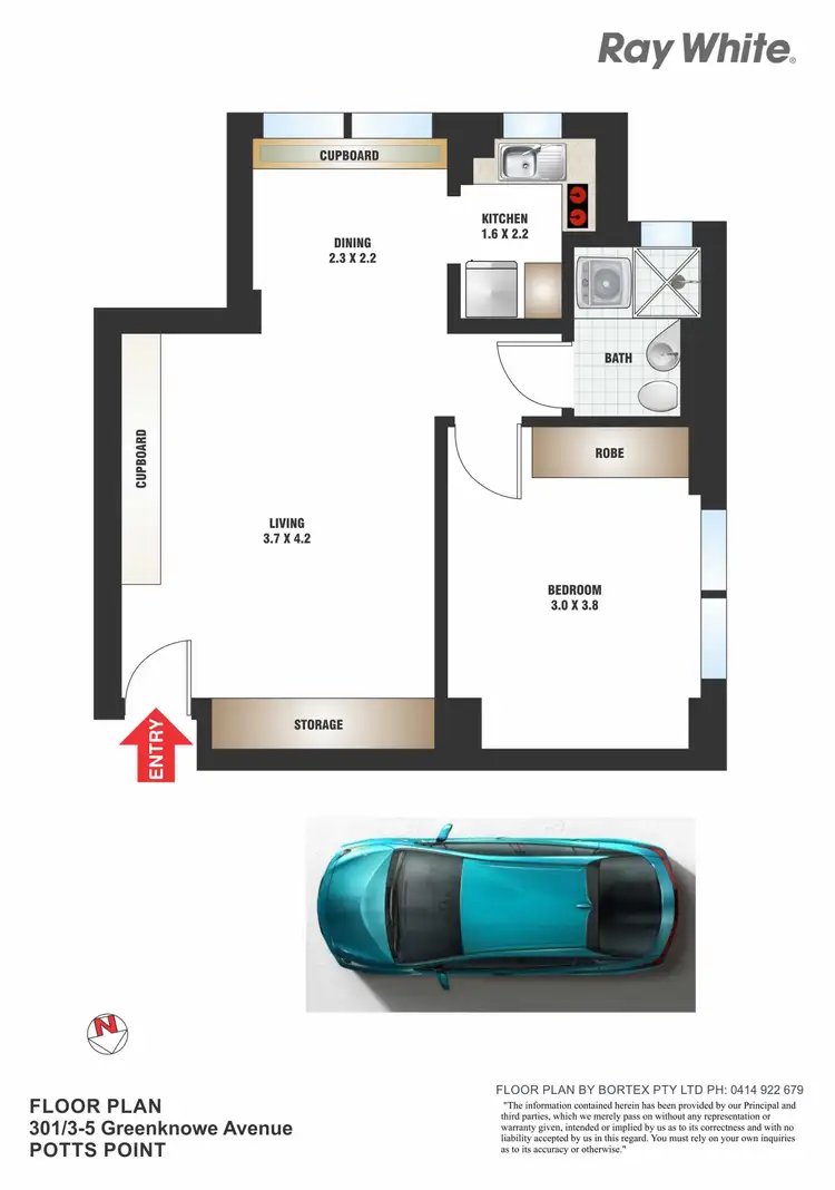 Floorplan of Homely apartment listing, 301/3-5 Greenknowe Avenue, Elizabeth Bay NSW 2011