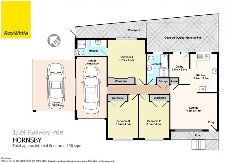 Floorplan of Homely townhouse listing, 1/24 Railway Parade, Hornsby NSW 2077