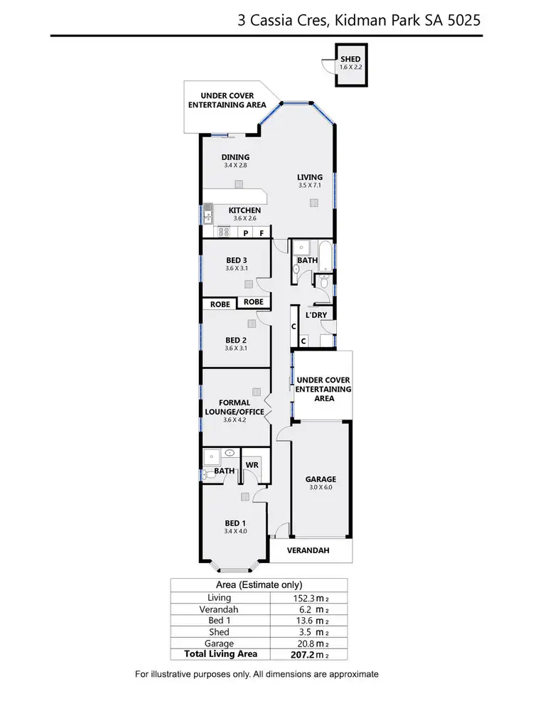 Floorplan of Homely house listing, 3 Cassia Crescent, Kidman Park SA 5025