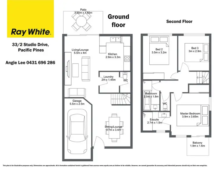 Floorplan of Homely unit listing, 33/2 Studio Drive, Pacific Pines QLD 4211