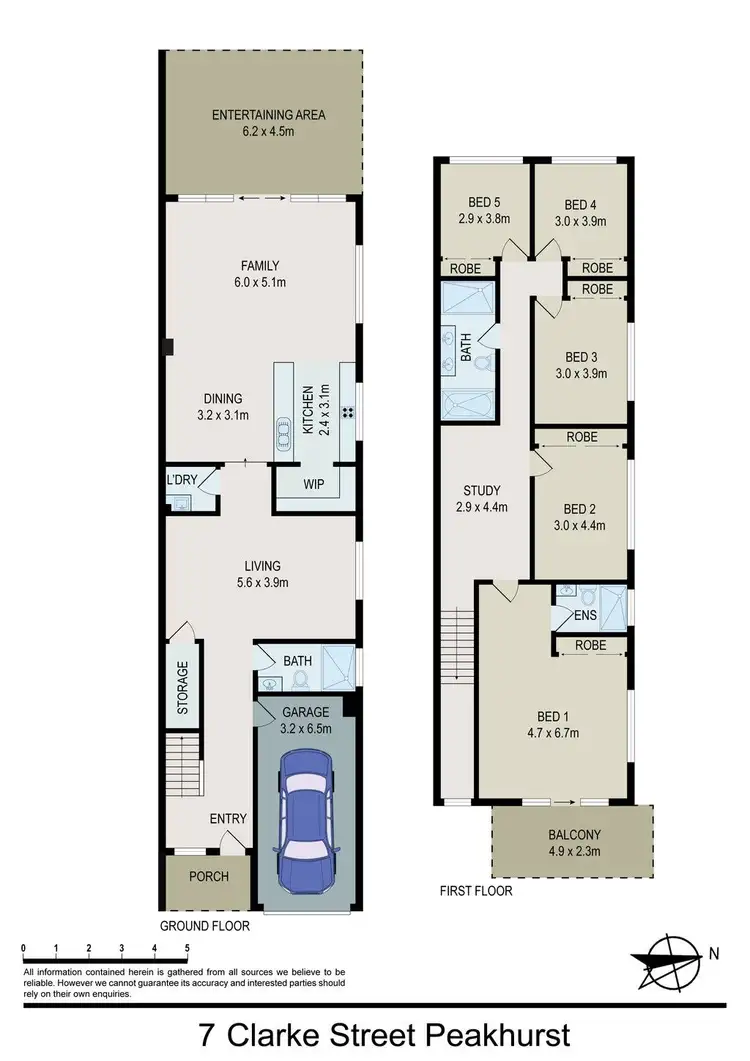 Floorplan of Homely semi-detached listing, 7 Clarke Street, Peakhurst NSW 2210