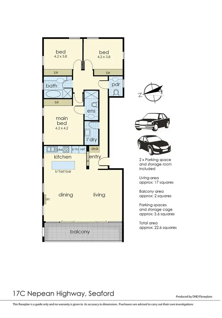 Floorplan of Homely apartment listing, 17C Nepean Highway, Seaford VIC 3198