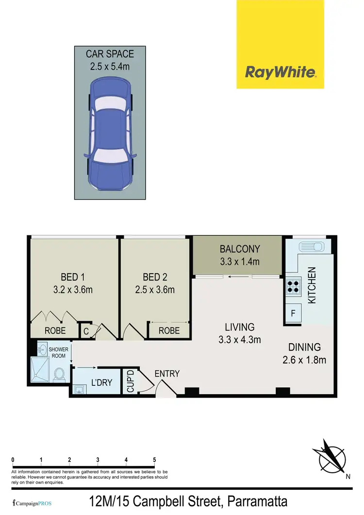 Floorplan of Homely apartment listing, 12M/15 Campbell Street, Parramatta NSW 2150