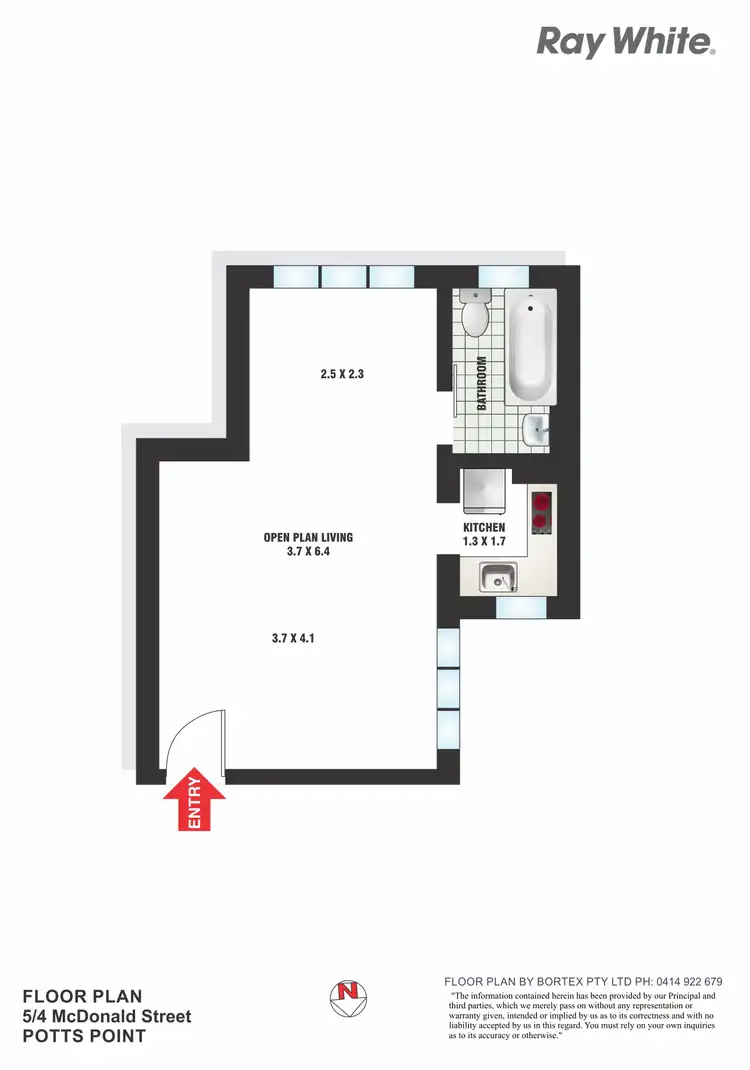 Floorplan of Homely studio listing, 5/4 McDonald Street, Potts Point NSW 2011