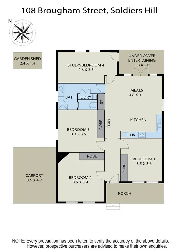 Floorplan of Homely house listing, 108 Brougham Street, Soldiers Hill VIC 3350