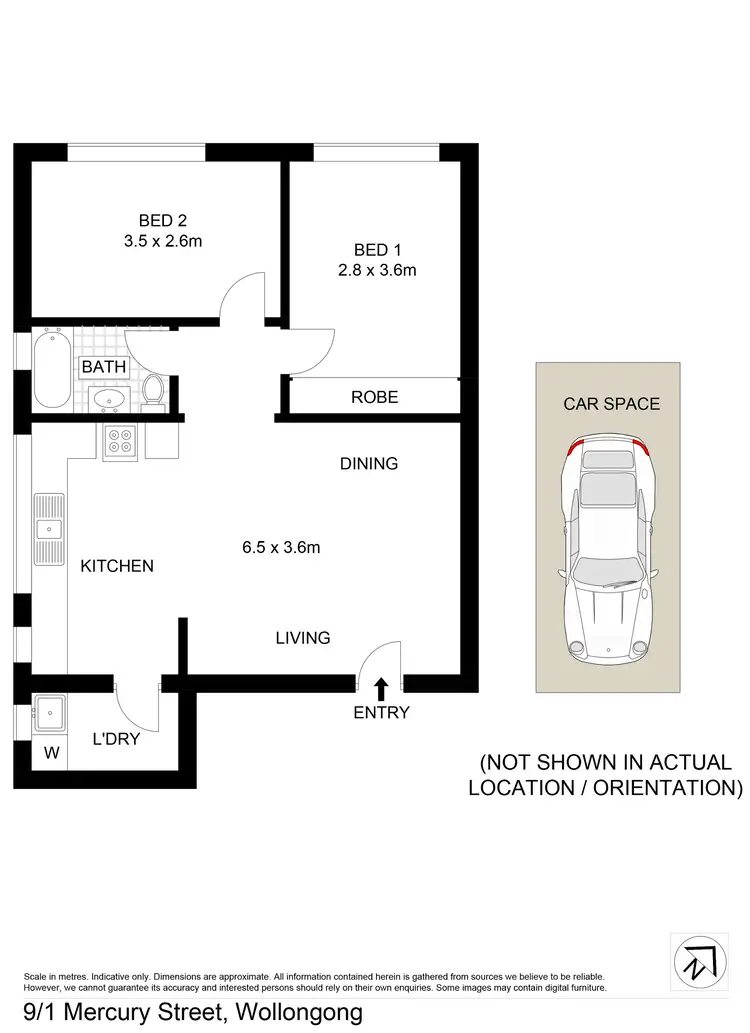 Floorplan of Homely unit listing, 9/1 Mercury Street, Wollongong NSW 2500