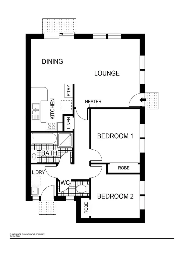 Floorplan of Homely semi-detached listing, 2 Leonard Close, Dunlop ACT 2615