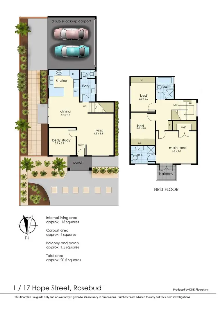 Floorplan of Homely house listing, 1/17 Hope Street, Rosebud VIC 3939