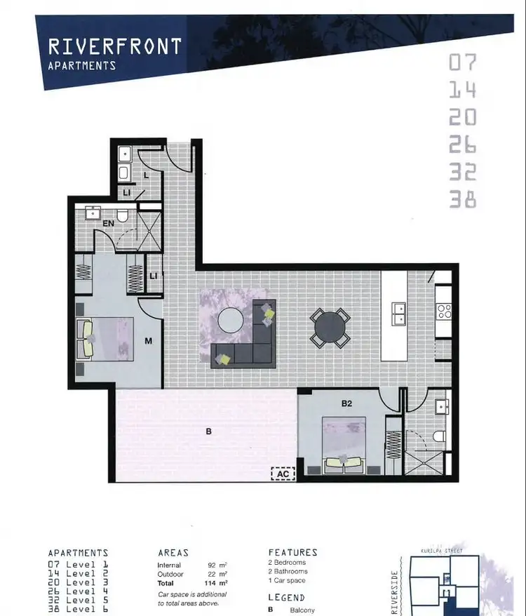 Floorplan of Homely apartment listing, 20/48 Kurilpa Street, West End QLD 4101