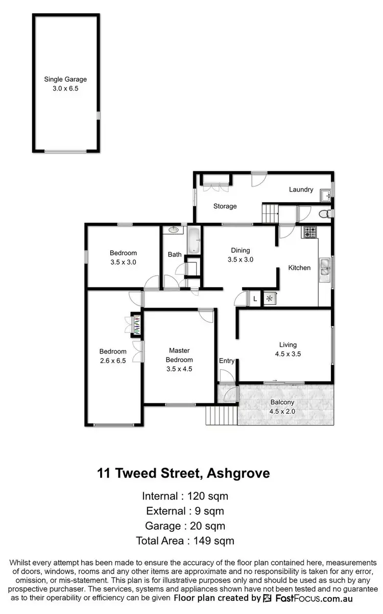 Floorplan of Homely house listing, 11 Tweed Street, Ashgrove QLD 4060