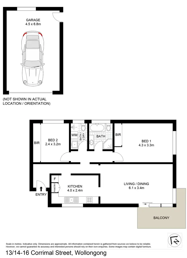 Floorplan of Homely unit listing, 13/14-16 Corrimal Street, Wollongong NSW 2500