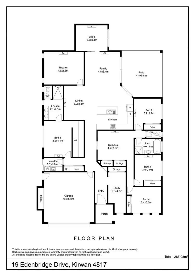 Floorplan of Homely house listing, 19 Edenbridge Drive, Kirwan QLD 4817