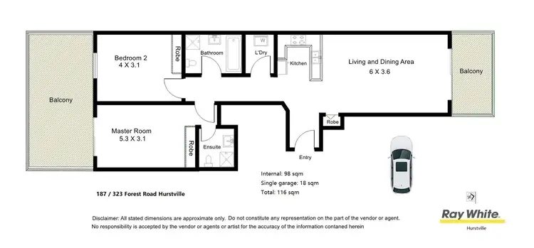Floorplan of Homely apartment listing, 187/323 Forest Road (Access via Bridge Street), Hurstville NSW 2220