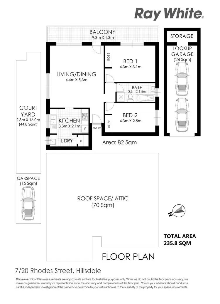 Floorplan of Homely apartment listing, 7/20 Rhodes Street, Hillsdale NSW 2036