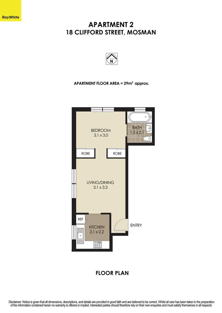 Floorplan of Homely apartment listing, 2/18 Clifford Street, Mosman NSW 2088