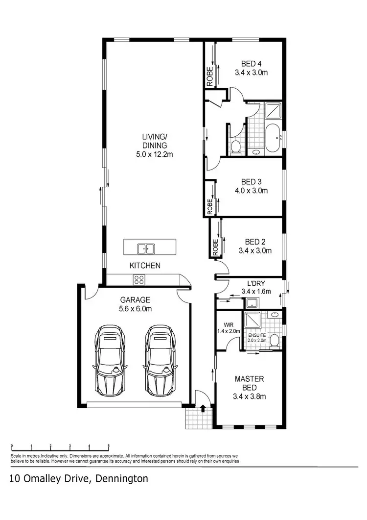 Floorplan of Homely house listing, 10 O'Malley Drive, Dennington VIC 3280