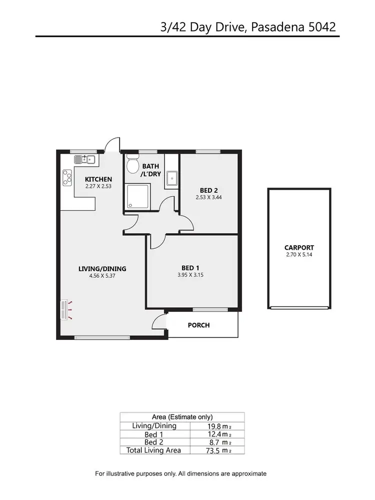 Floorplan of Homely unit listing, 3/42 Day Drive, Pasadena SA 5042