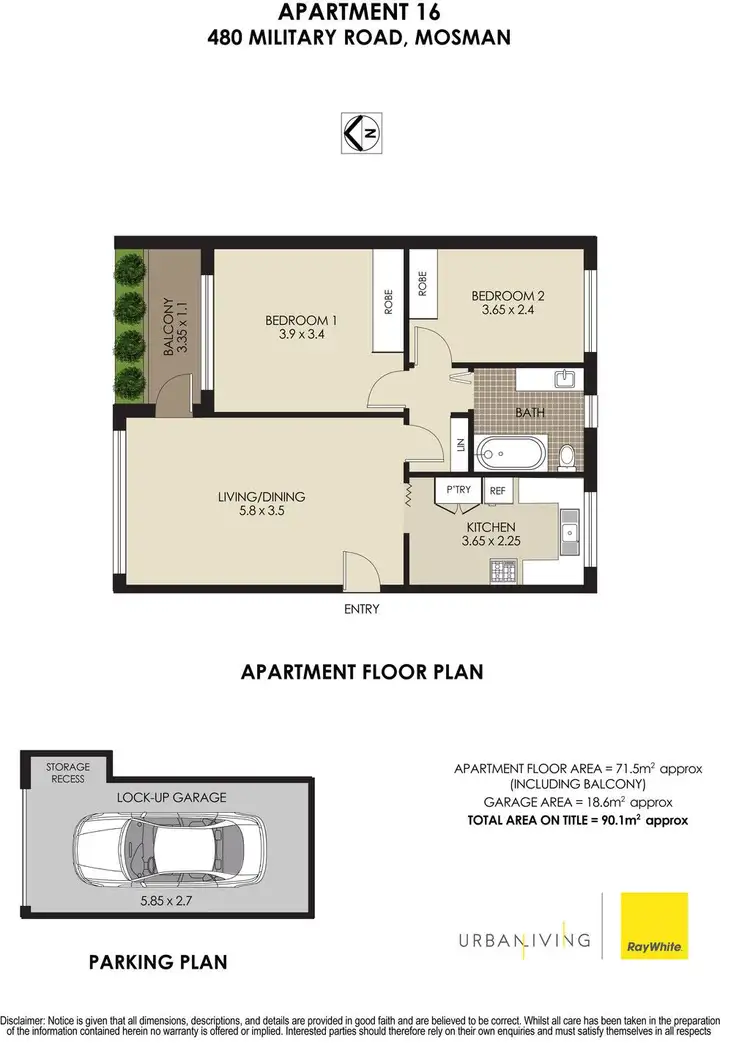 Floorplan of Homely apartment listing, 16/480 Military Road, Mosman NSW 2088