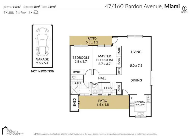 Floorplan of Homely townhouse listing, 47/160 Bardon Avenue, Miami QLD 4220