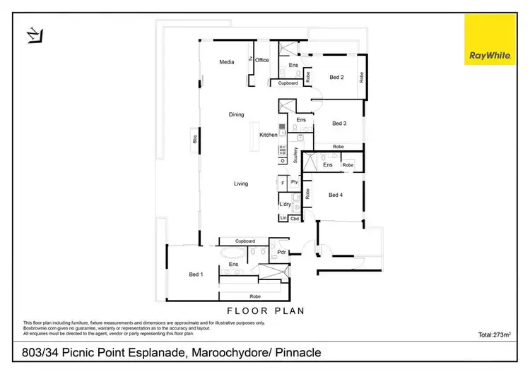Floorplan of Homely unit listing, 803/34 Picnic Point Esplanade, Maroochydore QLD 4558