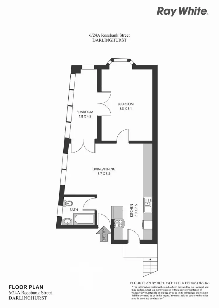 Floorplan of Homely apartment listing, 6/24A Rosebank Street, Darlinghurst NSW 2010