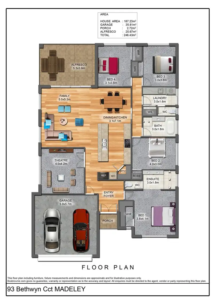 Floorplan of Homely house listing, 93 Bethwyn Circuit, Madeley WA 6065
