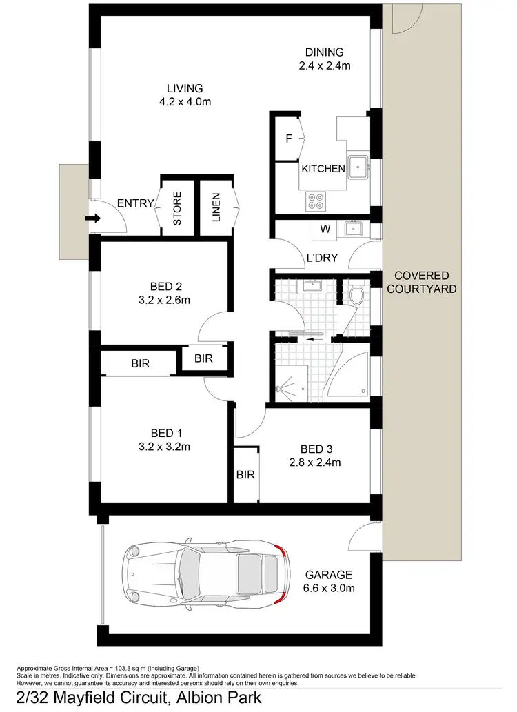 Floorplan of Homely villa listing, 2/32 Mayfield Circuit, Albion Park NSW 2527