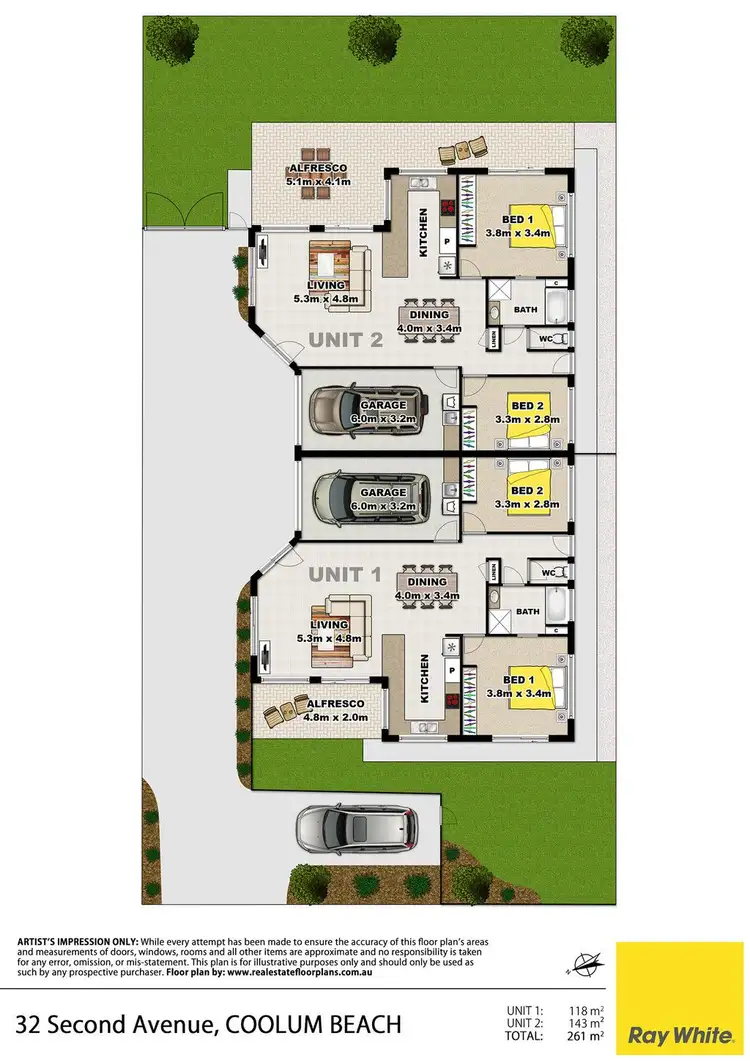 Floorplan of Homely house listing, 1 & 2/32 Second Avenue, Coolum Beach QLD 4573